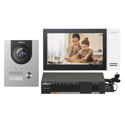 Фотография товара 'Dahua Комплект DH-VTO2202F-P+DH-VTH2421FW-P  DHI-KTP01(F)'